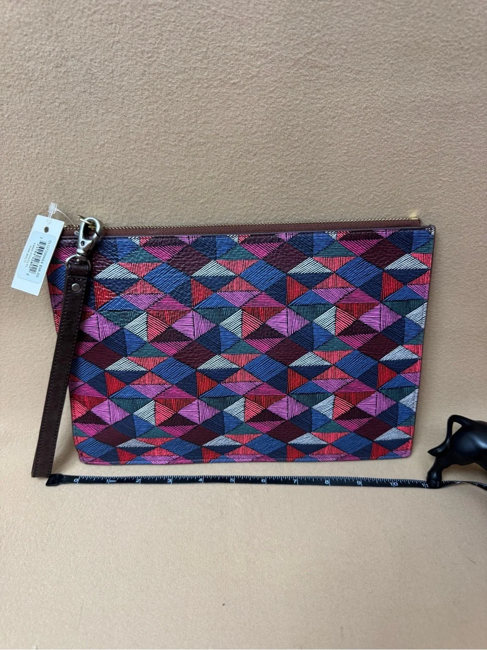 FOSSIL Emma Abstract  Multicolor Coated Canvas Unisex Clutch Wallet Pouch NWT